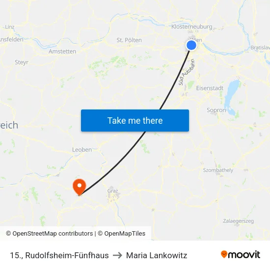 15., Rudolfsheim-Fünfhaus to Maria Lankowitz map