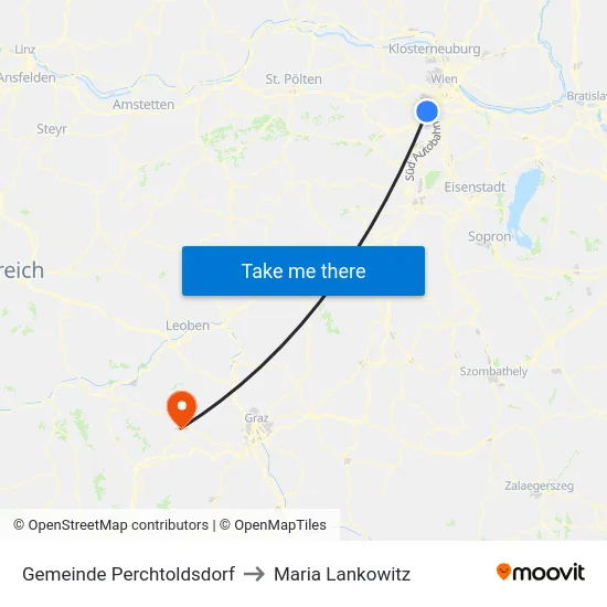 Gemeinde Perchtoldsdorf to Maria Lankowitz map
