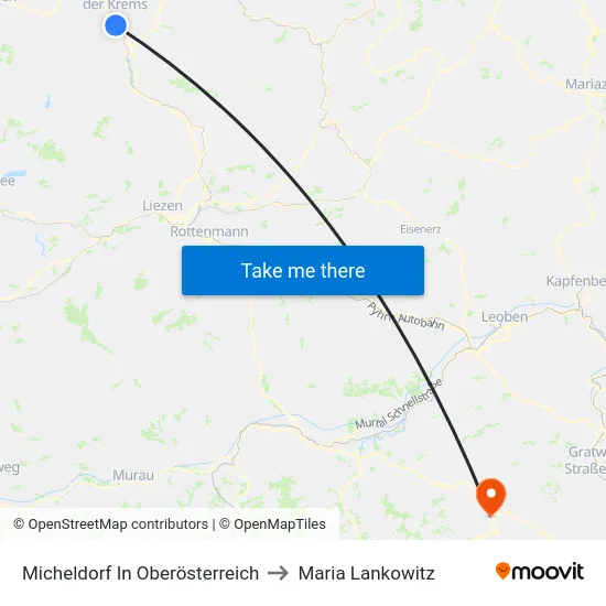 Micheldorf In Oberösterreich to Maria Lankowitz map