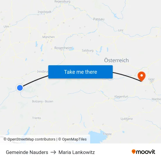 Gemeinde Nauders to Maria Lankowitz map