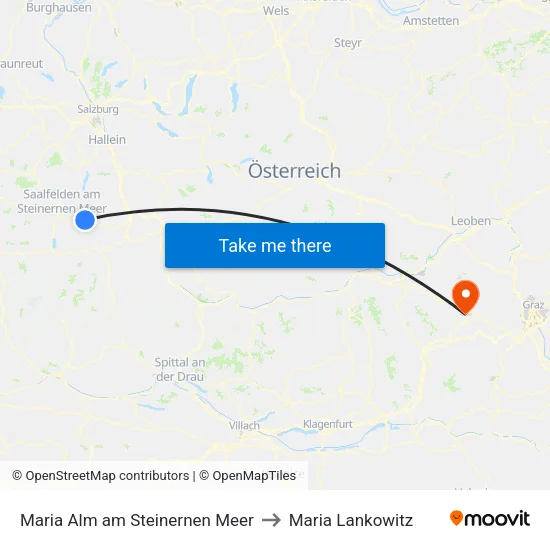 Maria Alm am Steinernen Meer to Maria Lankowitz map