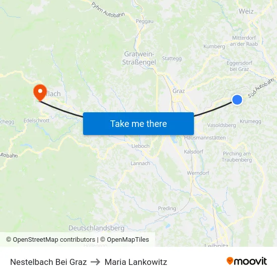 Nestelbach Bei Graz to Maria Lankowitz map
