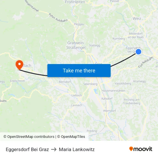 Eggersdorf Bei Graz to Maria Lankowitz map