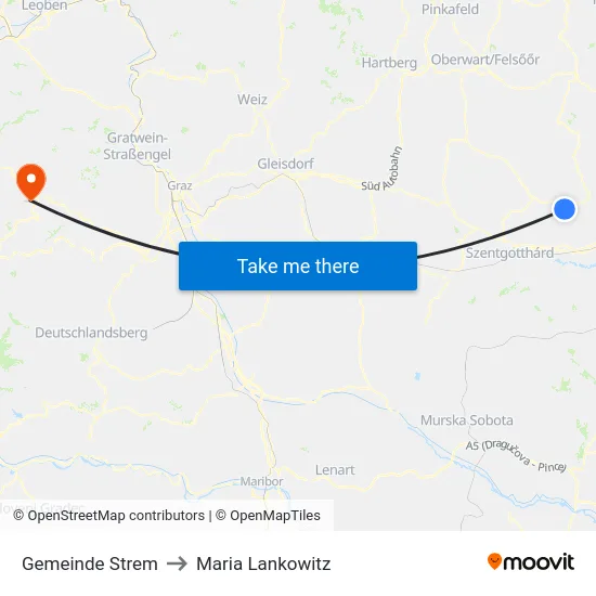 Gemeinde Strem to Maria Lankowitz map