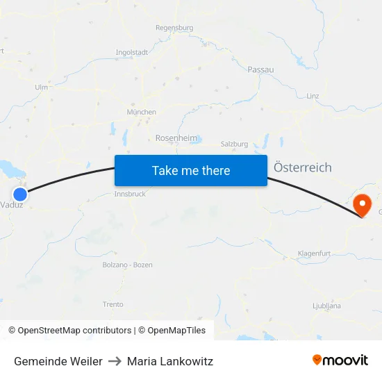 Gemeinde Weiler to Maria Lankowitz map