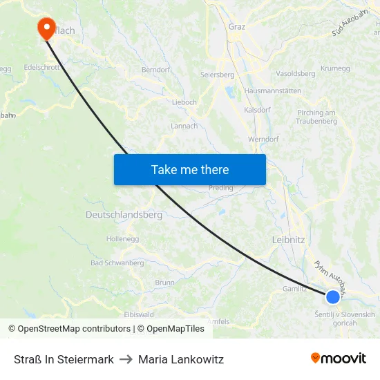 Straß In Steiermark to Maria Lankowitz map