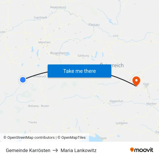 Gemeinde Karrösten to Maria Lankowitz map