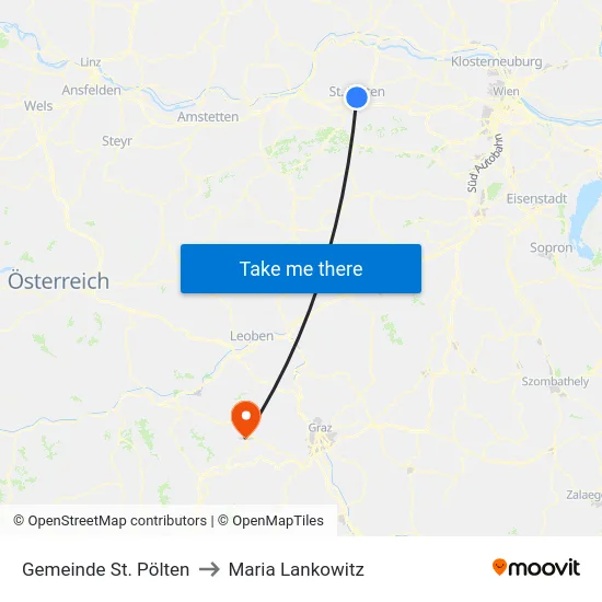 Gemeinde St. Pölten to Maria Lankowitz map