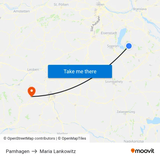 Pamhagen to Maria Lankowitz map