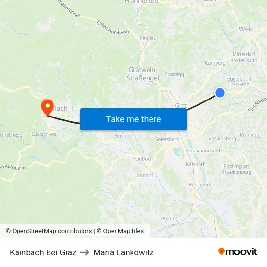 Kainbach Bei Graz to Maria Lankowitz map