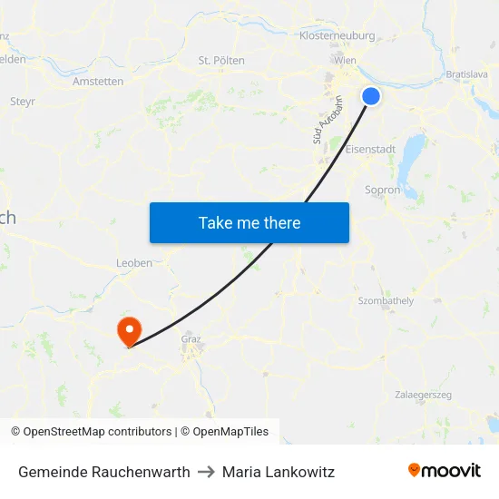 Gemeinde Rauchenwarth to Maria Lankowitz map