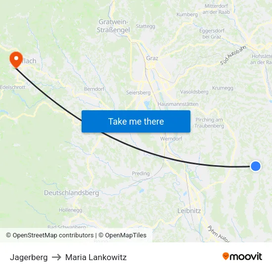 Jagerberg to Maria Lankowitz map