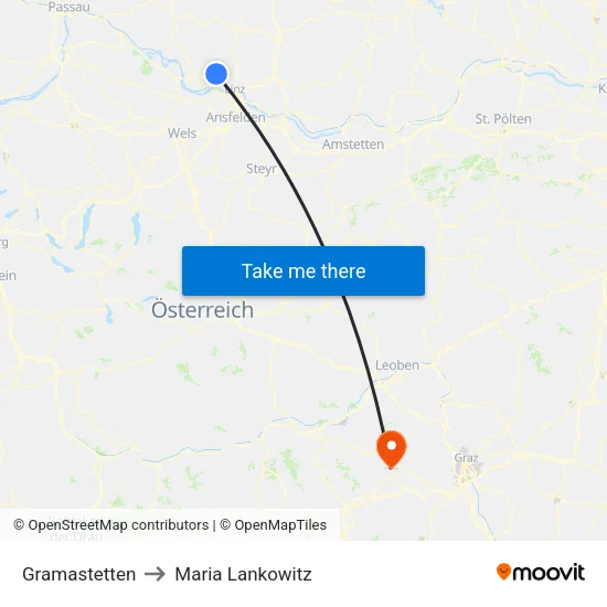 Gramastetten to Maria Lankowitz map