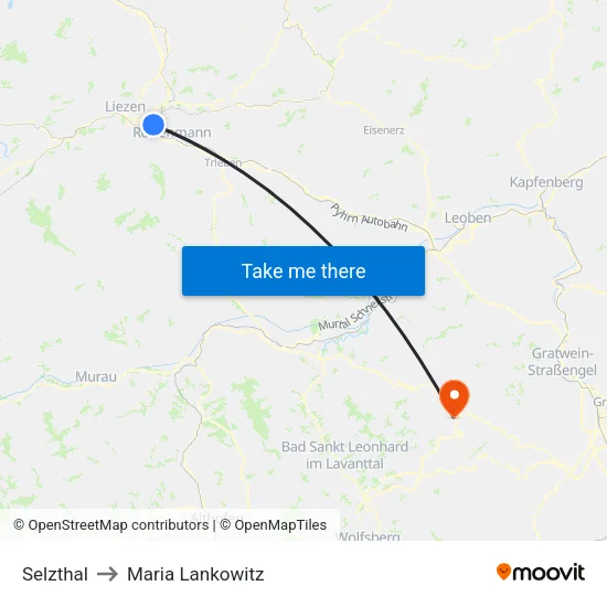 Selzthal to Maria Lankowitz map