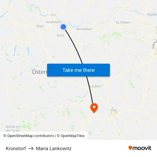 Kronstorf to Maria Lankowitz map