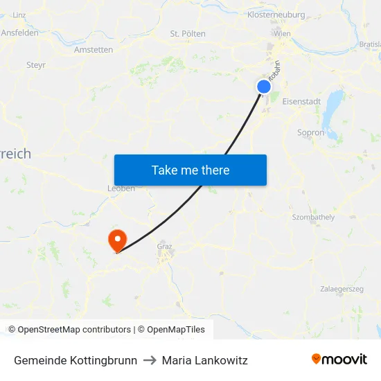 Gemeinde Kottingbrunn to Maria Lankowitz map
