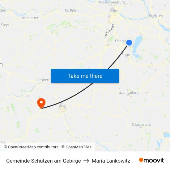 Gemeinde Schützen am Gebirge to Maria Lankowitz map
