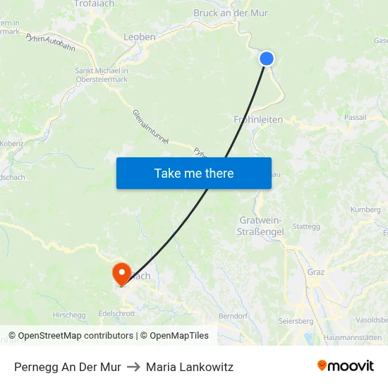 Pernegg An Der Mur to Maria Lankowitz map