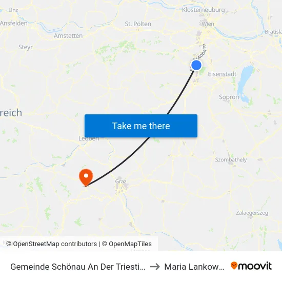 Gemeinde Schönau An Der Triesting to Maria Lankowitz map