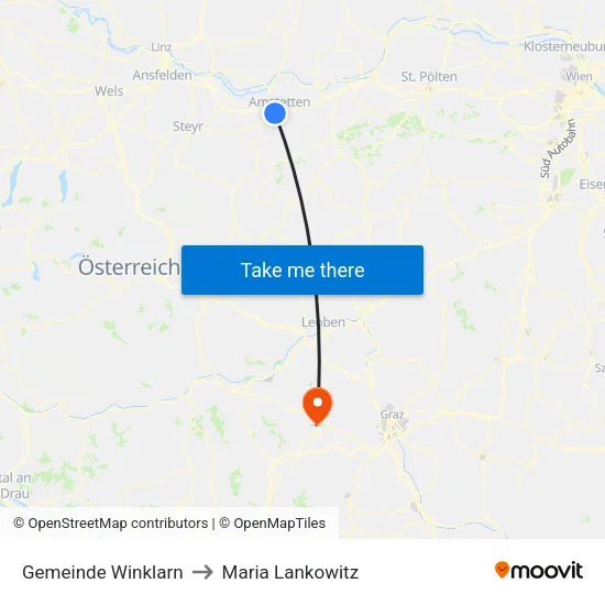 Gemeinde Winklarn to Maria Lankowitz map
