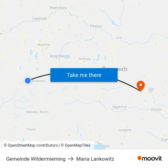 Gemeinde Wildermieming to Maria Lankowitz map