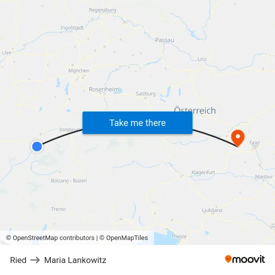 Ried to Maria Lankowitz map