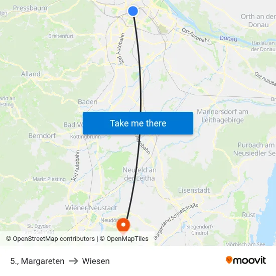 5., Margareten to Wiesen map