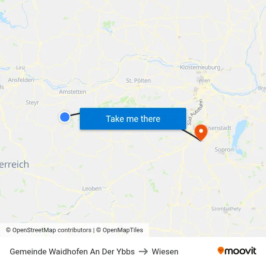 Gemeinde Waidhofen An Der Ybbs to Wiesen map