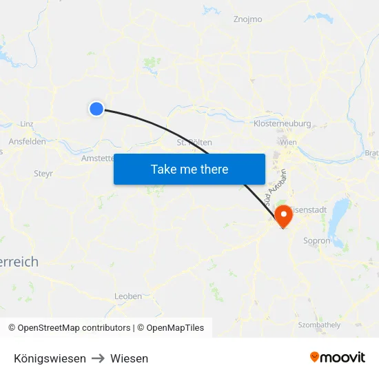 Königswiesen to Wiesen map