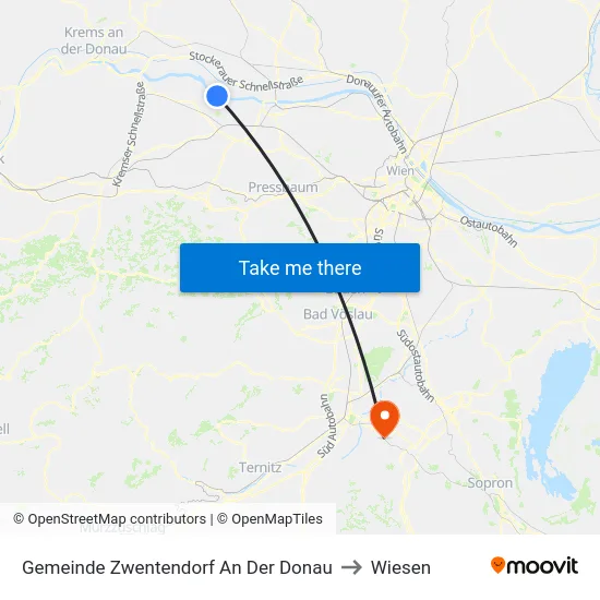 Gemeinde Zwentendorf An Der Donau to Wiesen map