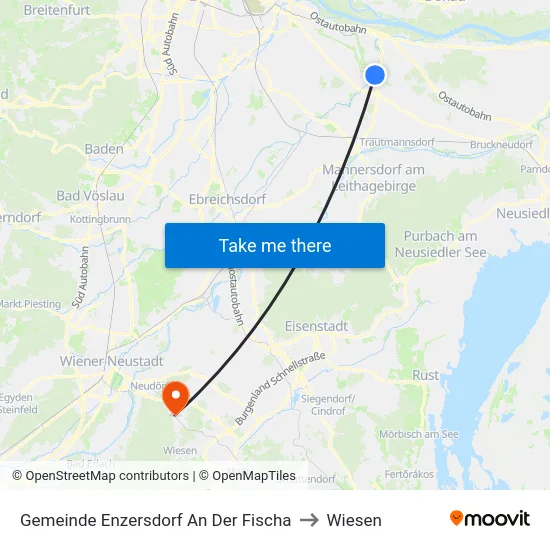 Gemeinde Enzersdorf An Der Fischa to Wiesen map