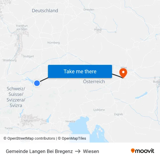 Gemeinde Langen Bei Bregenz to Wiesen map