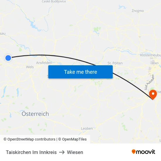 Taiskirchen Im Innkreis to Wiesen map