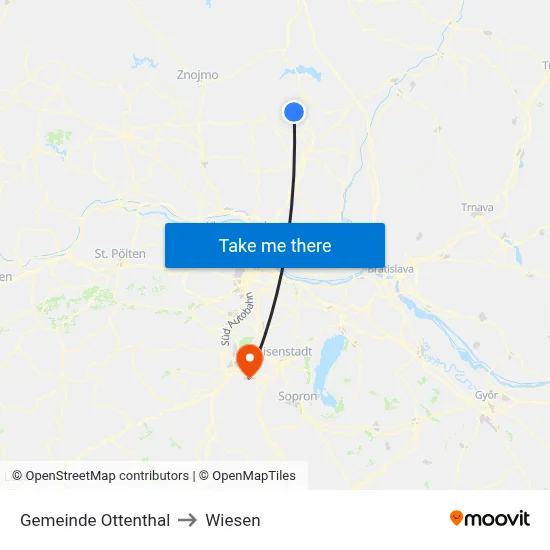 Gemeinde Ottenthal to Wiesen map