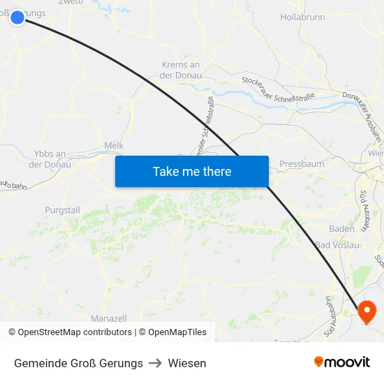 Gemeinde Groß Gerungs to Wiesen map
