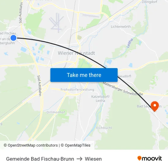 Gemeinde Bad Fischau-Brunn to Wiesen map