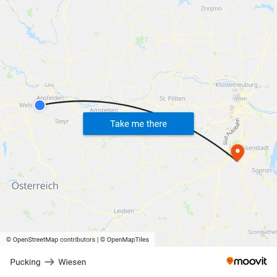 Pucking to Wiesen map