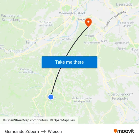 Gemeinde Zöbern to Wiesen map