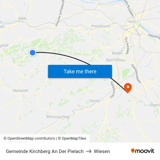 Gemeinde Kirchberg An Der Pielach to Wiesen map