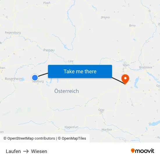 Laufen to Wiesen map