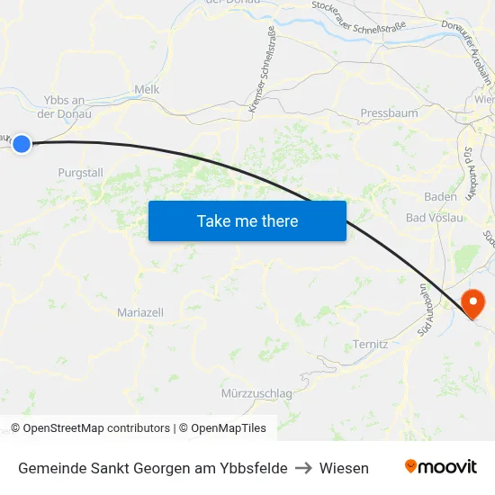 Gemeinde Sankt Georgen am Ybbsfelde to Wiesen map