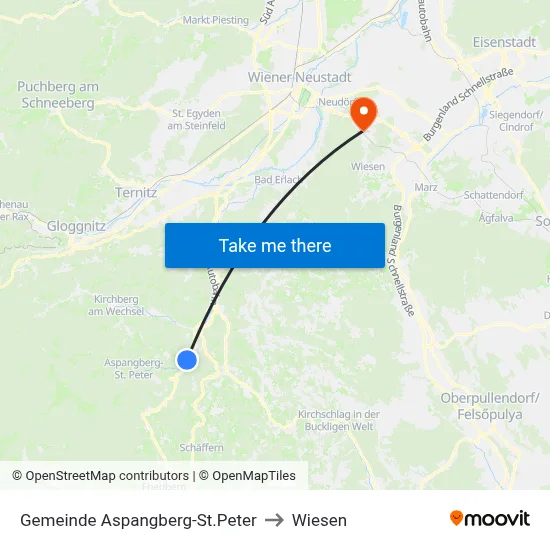 Gemeinde Aspangberg-St.Peter to Wiesen map