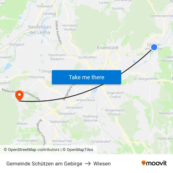 Gemeinde Schützen am Gebirge to Wiesen map