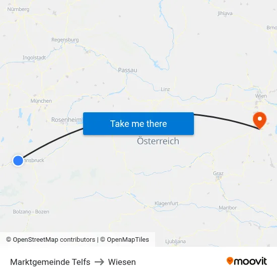 Marktgemeinde Telfs to Wiesen map