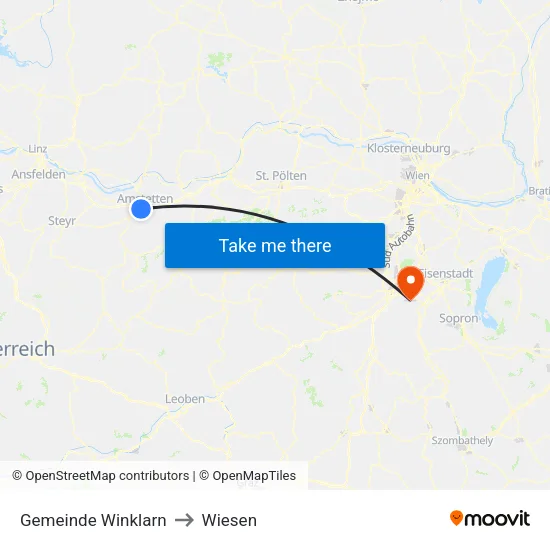 Gemeinde Winklarn to Wiesen map