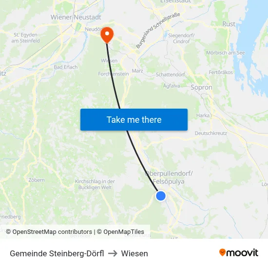 Gemeinde Steinberg-Dörfl to Wiesen map