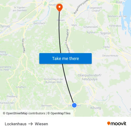 Lockenhaus to Wiesen map