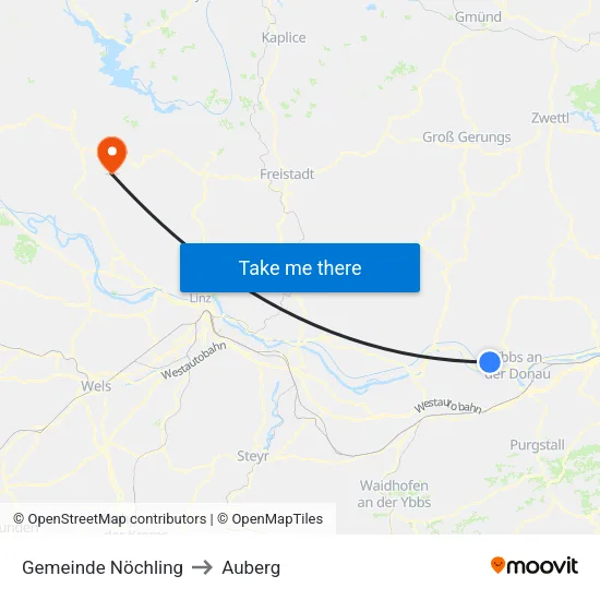 Gemeinde Nöchling to Auberg map