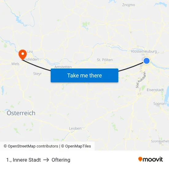 1., Innere Stadt to Oftering map