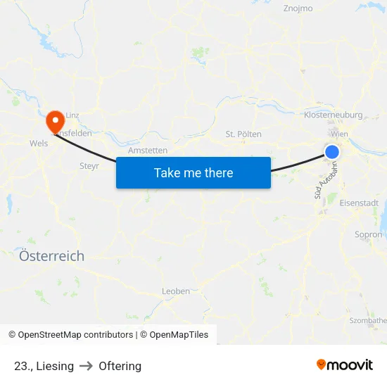 23., Liesing to Oftering map